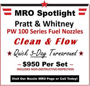 Pratt Whitney PW 100 fuel nozzle maintenance repair and overhaul service by US Aerospace Corp